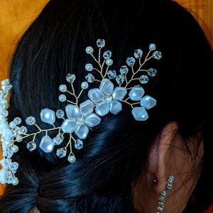 Bridal Hair Pin  - Gold Tone